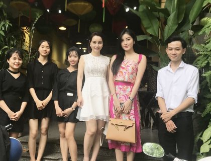 Diễn viên Mai Thu Huyền và Á Hậu Huyền My